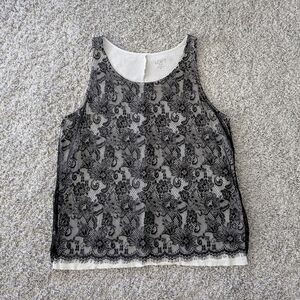 LOFT sleeveless lace shirt Women's top